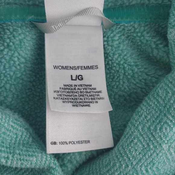 The North Face Women Large Green Crescent Shawl Ridge Collar Fleece Sweater A7QY - Picture 6 of 6